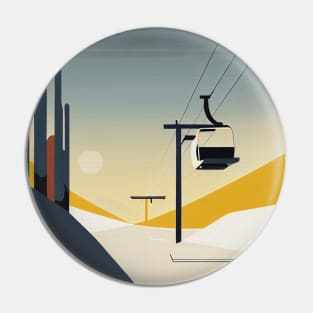 Retro Mountain Ski Gondola illustration Pin