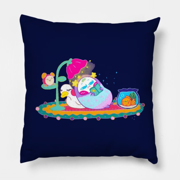 Relax  Tomo - Kira and Bruno Pillow by Littlefluffy