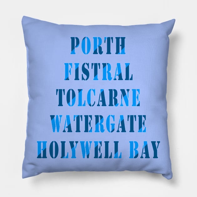 Newquay Beaches Pillow by Lyvershop