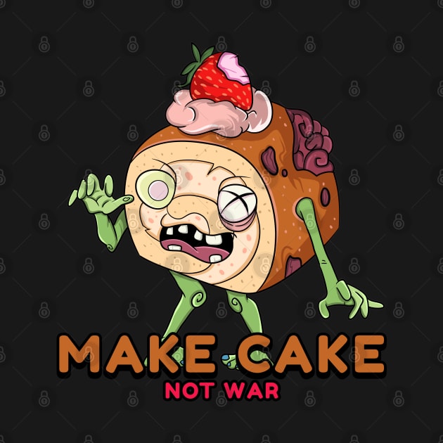 Zombie Foodie make Cake not War by Trendy Black Sheep