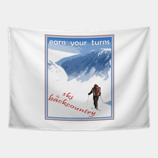 Backcountry skiing Tapestry by geoffshoults