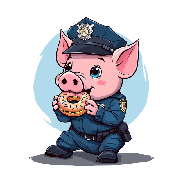 pig eating donut by Ninja banana