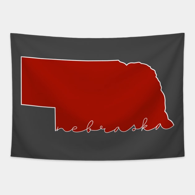 Nebraska - Minimalist Tapestry by A + J Creative Co