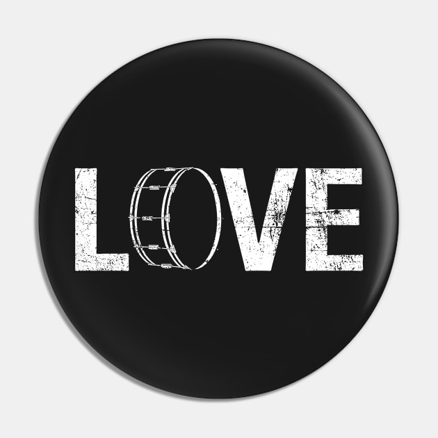 Love Drums L-O-V-E Drummer Pin by ClothedCircuit