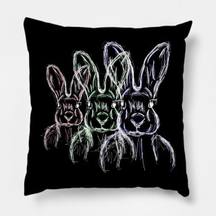 Neon Rabbits Pillow