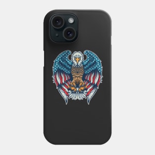 American Flag Angry Bald Eagle Phone Case