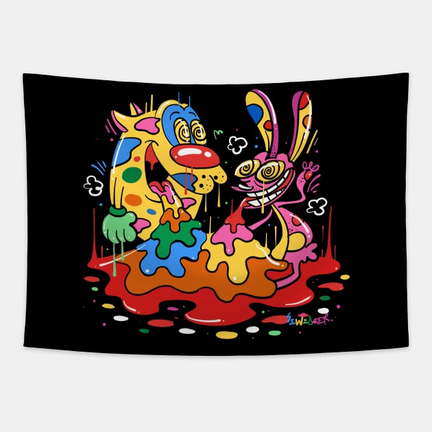 Ren and Stimpy Tapestry by ms_wearer