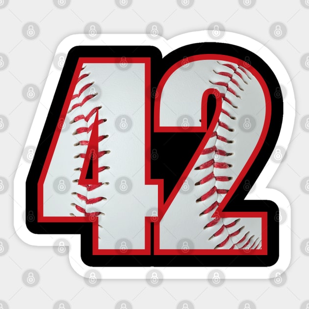 Baseball Number #42 Forty Two Lucky Favorite Jersey Number - Jackie Robinson  - Sticker