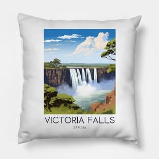 A Pop Art Travel Print of Victoria Falls - Zambia / Zimbabwe Pillow