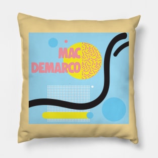 Mac DemARcO 80s Styled Record Sleeve Aesthetic Design Pillow