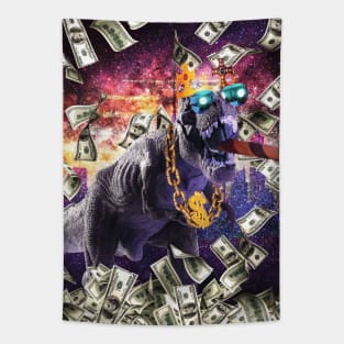 Bling Money Dinosaur Thug Tapestry