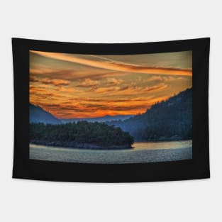 Canada. British Columbia. Islands of Georgia Strait. Sunset. Tapestry
