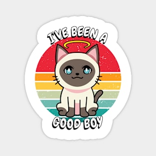 Cute siamese cat is a good boy Magnet