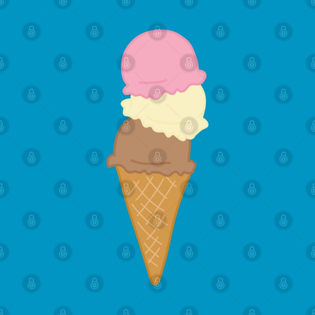 Triple Scoop Ice Cream Cone by Character Alley