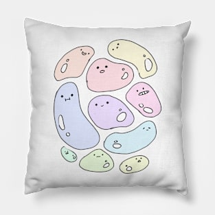 Funny pastel blobs sticker Pillow