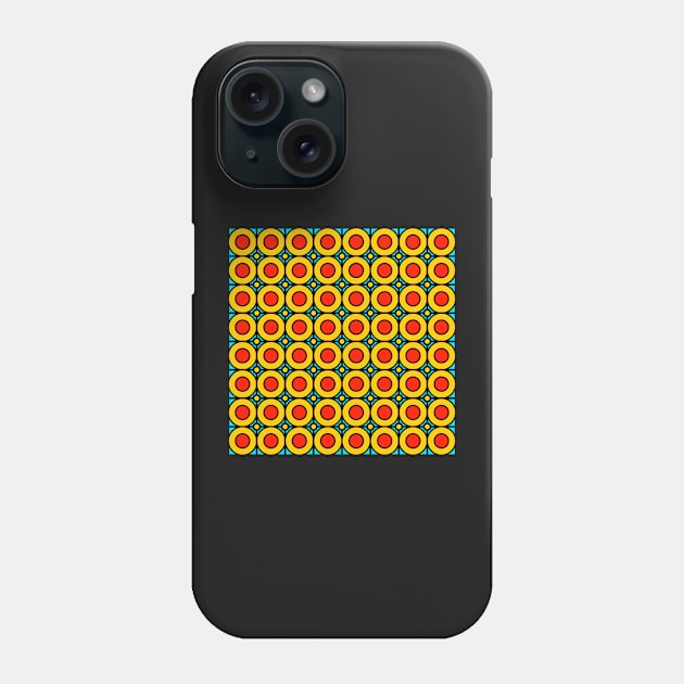 red and yellow abstract geometrical retro pattern Phone Case by pauloneill-art