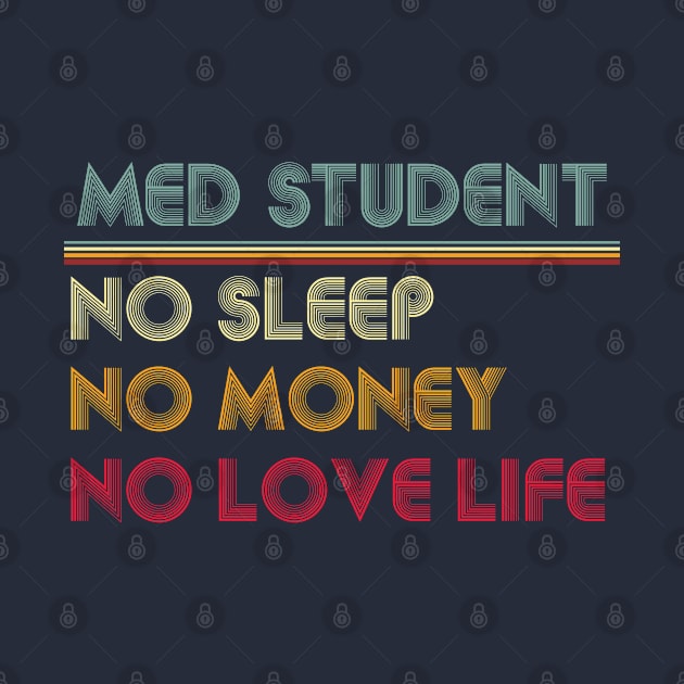 Med Student Life - Doctor Funny Gift Retro Text by Whimsical Thinker