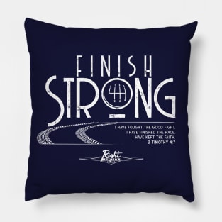 Finish Strong (flat white) Pillow