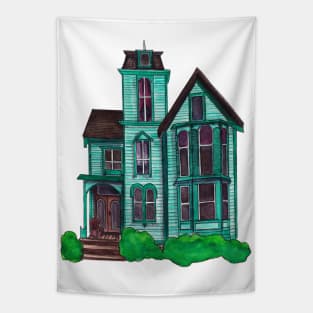 Watercolor - Brooklyn house Tapestry