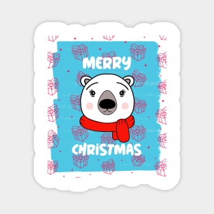 CHRISTMAS Sweater White Polar Bear Magnet