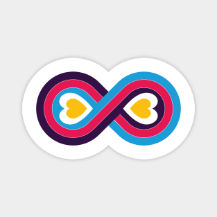 Polyamory Infinity Love Symbol - Double Heart  - (New Pride Colors!) Magnet