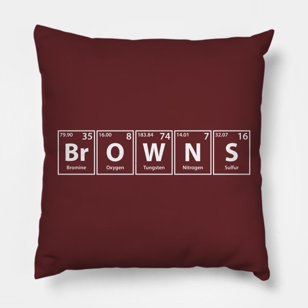 Browns (Br-O-W-N-S) Periodic Elements Spelling Pillow by cerebrands