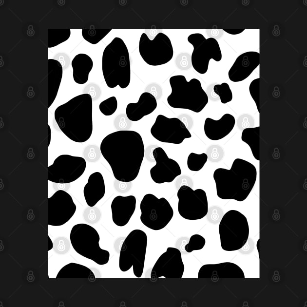 Large Cow Hide Print in Black and White by OneThreeSix