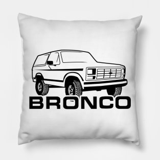 1980-1986 Ford Bronco Black Print w/tires Pillow