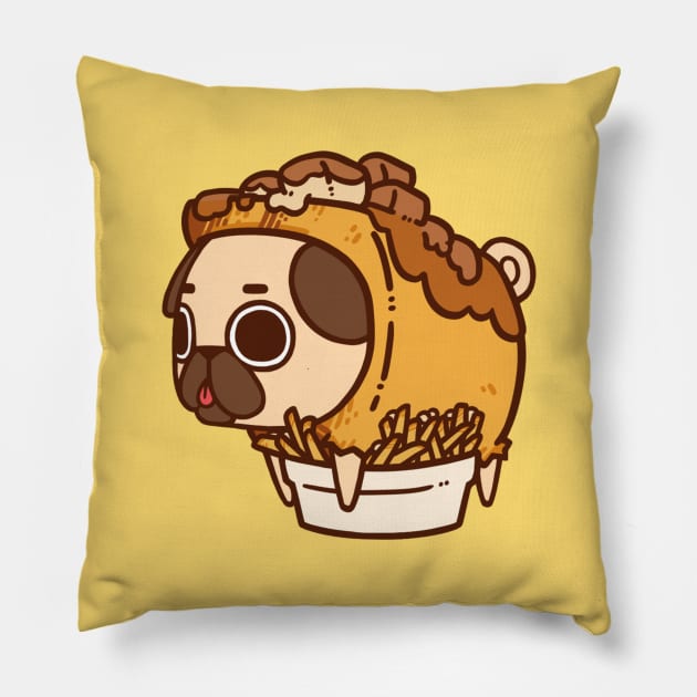 Poutine Puglie Pillow by Puglie Pug 