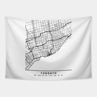 TORONTO CANADA BLACK CITY STREET MAP ART Tapestry