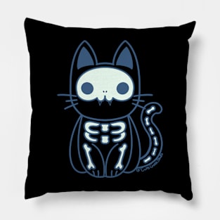 Skeleton kitten Pillow