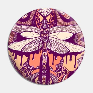 Peach Circle of the Dragonfly Pin