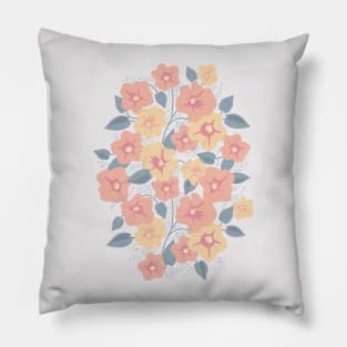 Pale pink and yellow bindweed flowers Pillow