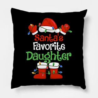 Santa's Favorite Daughter Funny Christmas Pajamas Pillow