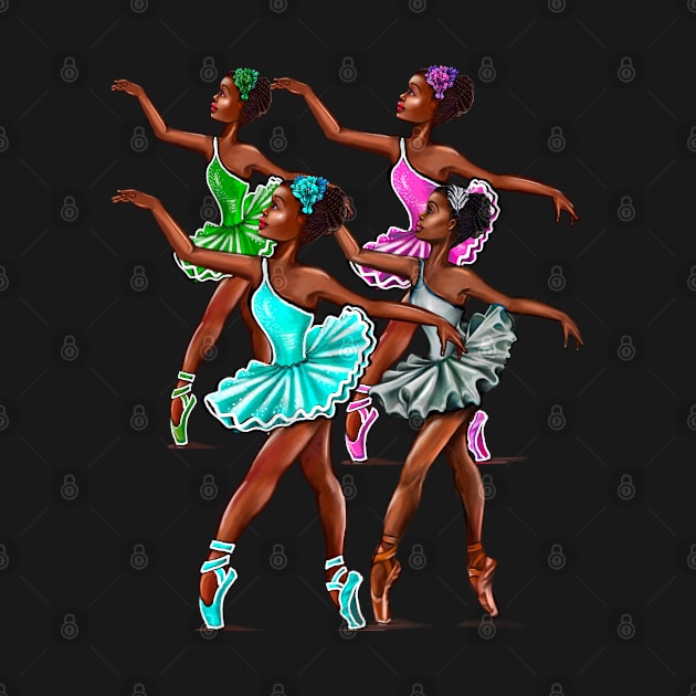 African American, Black ballerina girls with corn rows ballet dancing 9 ! black girl with Afro hair and dark brown skin wearing bright tutu. Love Ballet by Artonmytee