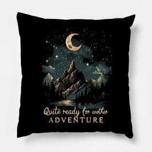 Quite Ready for Another Adventure - Moon and Lonely Mountain - Fantasy Pillow