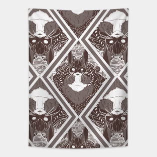 Moon Bunny Seamless Surface Pattern Tapestry