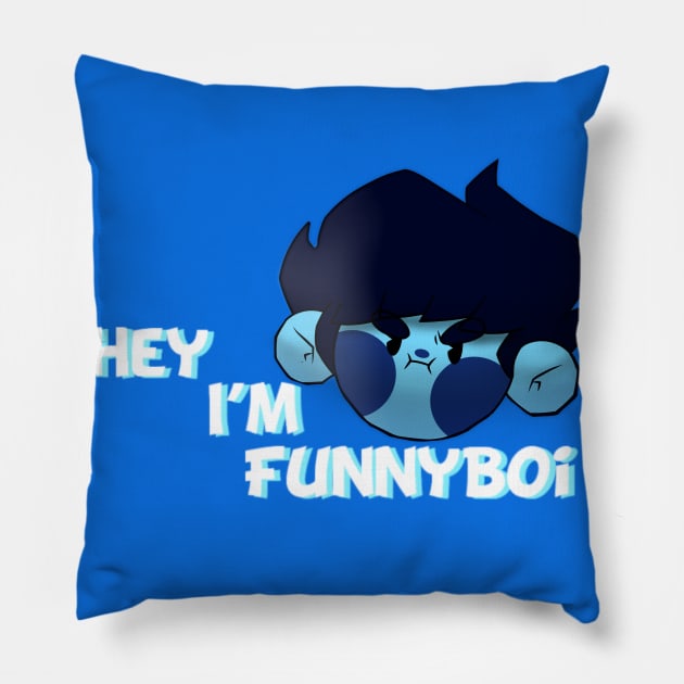 Hey! I’m FunnyBoi! Pillow by Funnyboijulius