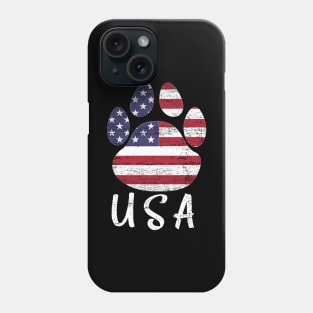 Dog paw print American flag USA tshirt Phone Case