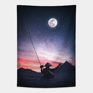 Fishin' the Moon Tapestry