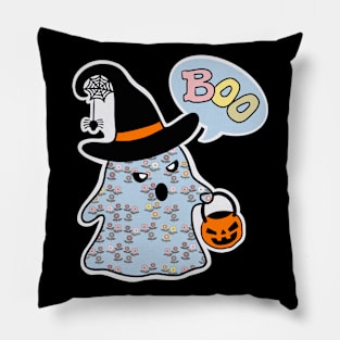 Boo! Blue Halloween Ghost! Pillow