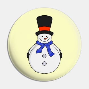 Snowman with top hat Pin