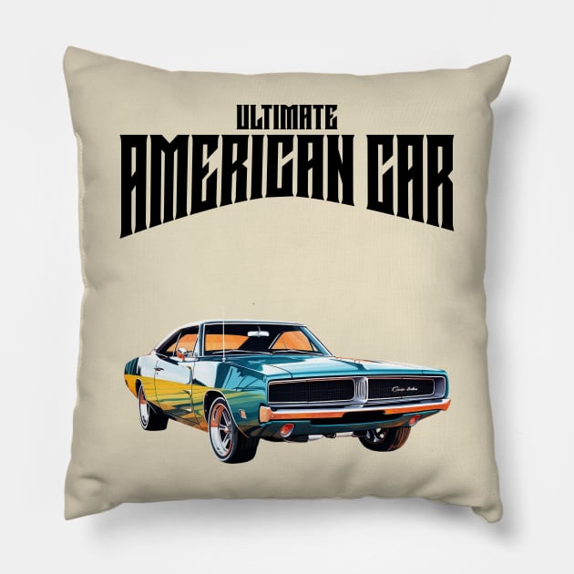 Ultimate American Car Pillow by DavidBriotArt