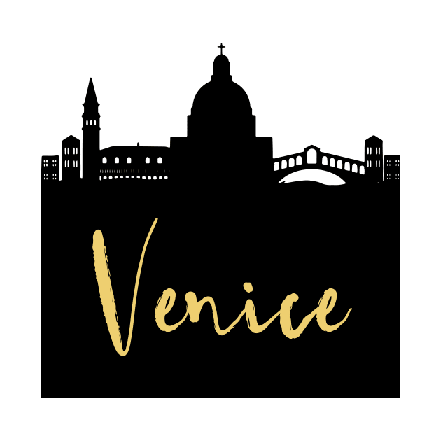 VENICE ITALY DESIGNER SILHOUETTE SKYLINE ART by deificusArt