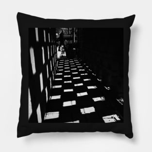 Black Alley Walking Street Photography Pillow