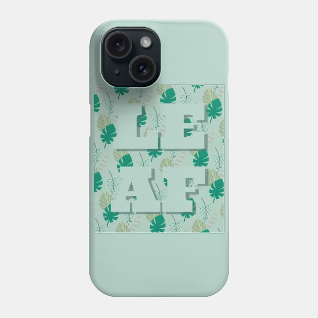 Leaf Pattern Green Nature T-Shirt Shirt Tee Phone Case by Step Into Art