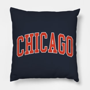 Chicago - jersey college university font text letters football baseball christmas birthday gift letters text basketball softball volleyball hockey love fan player gift for men women kids mothers fathers day dad mom vintage retro city state name Pillow