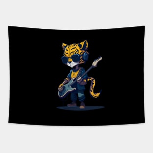 Bass Guitar Tiger Tapestry