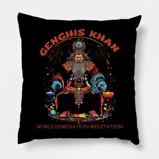 Funny Genghis Khan, World Domination Zen Meditation Pillow