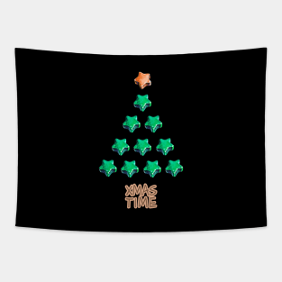 Christmas tree out of stars Tapestry